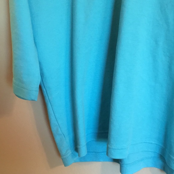Pretty V neck turquoise three quarter length sleeve tee, excellent condition! - Picture 6 of 16